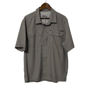 Eddie Bauer Men's Short Sleeve Woven Tech Shirt Gray (EB007166) UPF 50 Outdoor L